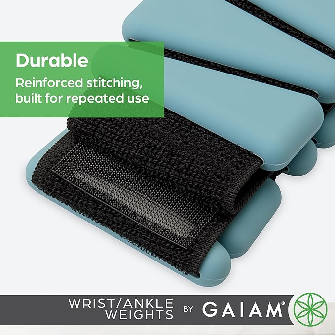 Gaiam Wrist and Ankle Weights, Wearable Bracelet to Strengthen, Tone & Sculpt, Adjustable Ankle Weights for Women & Men for Yoga, Dance, Pilates, Barre, Cardio, Home & Gym Use