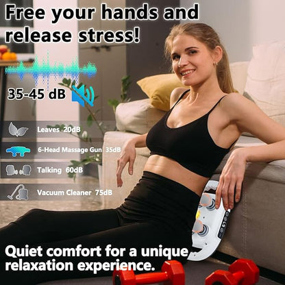 6 Head Massage Gun Deep Tissue with 9 Levels & 9 Modes, Electric Massager Tool for Legs, Arms, Waist, Back, Buttocks - Full Body Muscle Pain Relief, Ideal Gifts for Women, Men, Mom, and Dad
