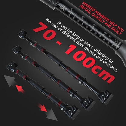 leikefitness Pull-Up Bar For Door Frame Chin Up Bar Upper Body Workout Adjustable Portable Training Pull-Up Bars Bars without Screw - Adjustable Width Locking Mechanism