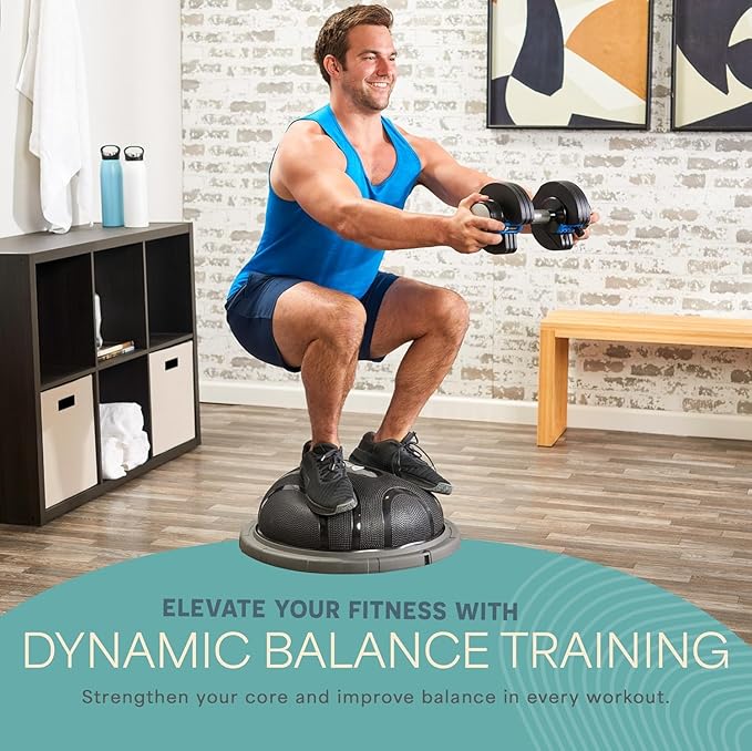 Lifepro Half Balance Ball Trainer - Stability Ball for Exercise, Full-Body Workouts, Home Gym, and Physical Therapy - Horizon Balance Ball Half Non-Slip Equipment for Balance Training