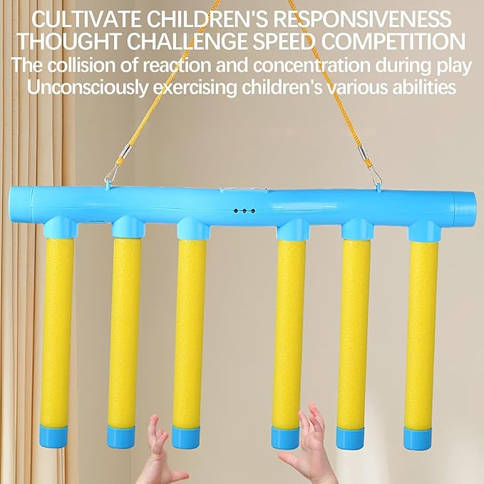 Reflex Challenge, Catch All Drop Sticks, Reaction Training Toy with Remote Control for Kids and Adults, 3 Adjustable Speed Hand Eye Coordination Training Game