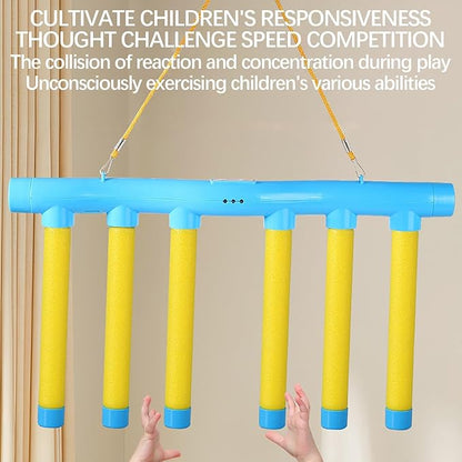 Reflex Challenge, Catch All Drop Sticks, Reaction Training Toy with Remote Control for Kids and Adults, 3 Adjustable Speed Hand Eye Coordination Training Game