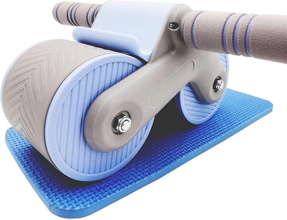AUTOMATIC REBOUND ABDOMINIUM ROLLER: Automatic rebound abdominal roller for exercise with knee pads, dual wheel balance design and cell phone holder, suitable for outdoor, home, office, gym, in the home gym using abdominal fitness roller for abdominal ...