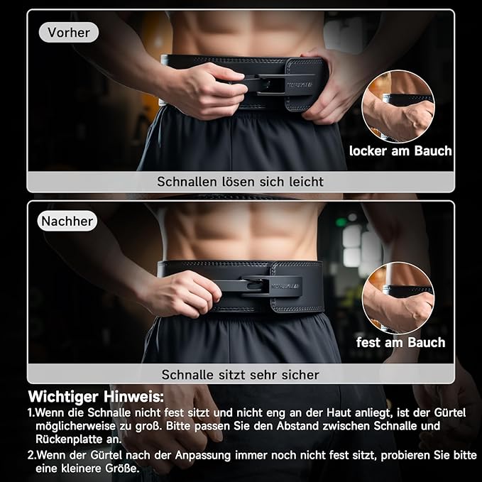 MANUEKLEAR 10mm Thick & 4inch Wide Weight Lifting Belt Lever, Lever Belt Weightlifting for Men and Women, Powerlifting Lever Gym Belt for Squat Deadlift Workout