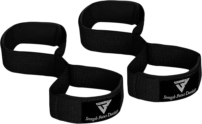 Weight Lifting Straps Figure 8, Anti Slip Strap with cuffs wrist Support for Gym Workout Deadlift Powerlifting Bodybuilding Weightlifting, Fitness Strength Training, Hand Bar Grip for Men