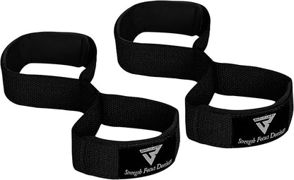 Weight Lifting Straps Figure 8, Anti Slip Strap with cuffs wrist Support for Gym Workout Deadlift Powerlifting Bodybuilding Weightlifting, Fitness Strength Training, Hand Bar Grip for Men