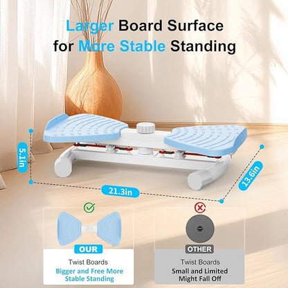 Waist Twister Machine with Resistance Band, Silent Exercise Twist Board for Core & Belly Fat Workout, Non-Slip Home Fitness Disc for Men & Women