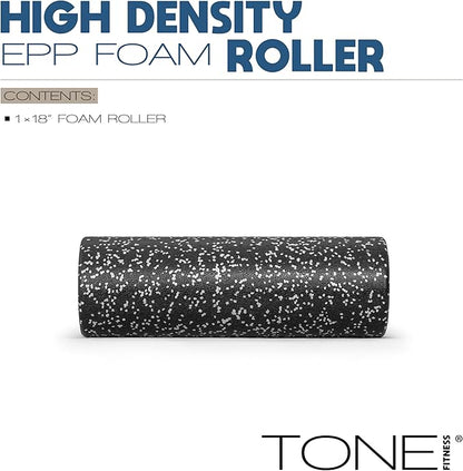 Tone Fitness High Density EPP Foam Exercise Foam Roller for Yoga, Pilates, Stretching, Massage, and Recovery | Multiple Sizes and Colors