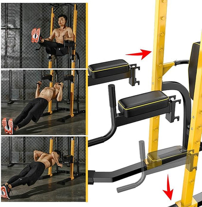 ZENOVA Pull Up Bar Station Power Tower, Adjustable Height Dip Bar for Home Gym Multi-Function Strength Training Workout Equipment