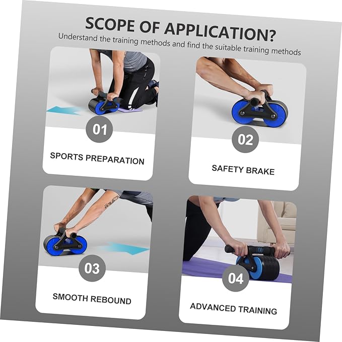 Ab Wheel Roller for Core Workout Home Gym Fitness Equipment Silent and Comfortable Exercise Roller Wheel Suitable for Beginners and Advanced Users Environment-friendly Material