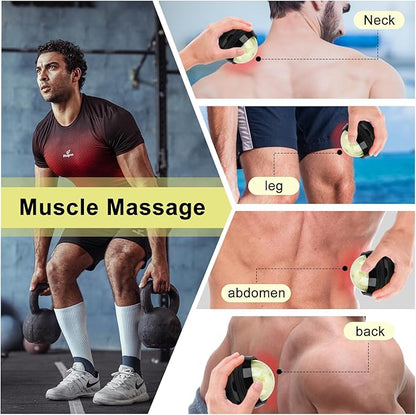 ideayard Cold Massage Roller Ball, Massage Stone Tool Jade Ball for Cold & Heat Relief Sore Muscles, Shoulders, Arms, Neck, Back, Feet, Body