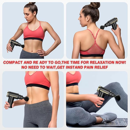 cotsoco Massage Gun Deep Tissue for Pain Relief with 4 Massage Heads & 6 Speeds, Electric Mini Handheld Body Massager for Any Pain Relief, Best Gifts for Dad and Mom