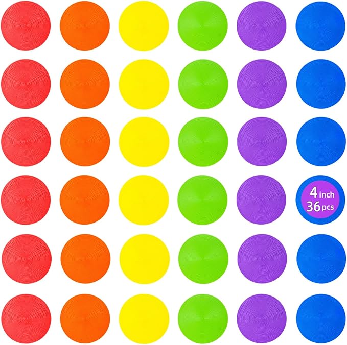 Spot Markers 9 Inch 10 Inch Non Slip Rubber Floor Markers Flat Field Cones Poly Dots for Soccer Basketball Sports Speed Agility Training and Drills