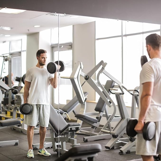 Fab Glass and Mirror Large Gym Mirror for Home Gym 48x72 - Full Length Ultra-Clear Annealed Glass Wall Mount - DIY Workout Display with Safety Backing - 1/4 Inch Low-Iron