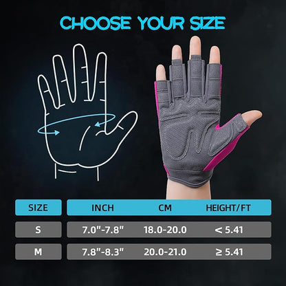 Breathable Workout Gloves for Women, Thick Padded Weight Lifting Gloves, Full Palm Protection & Extra Grip for Women Gym, Rowing, Fitness Training and Hanging