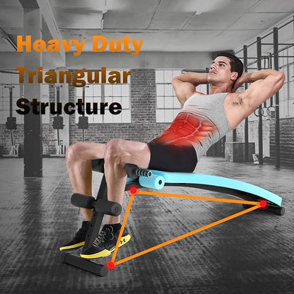 GYMAX Sit up Bench, Folding Adjustable Workout Bench for Ab Exercise, Curved Incline/Decline Slant Bench, Foldable Strength Training Weight Bench, Situps Abs Workout Equipment