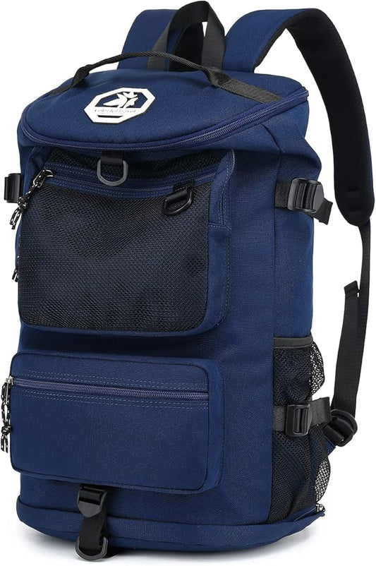 Kalesi Gym Duffle Bag Backpack 4-Way Waterproof with Shoes Compartment for travel Sport Hiking laptop (dark blue)