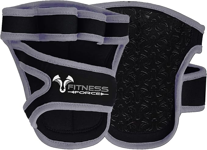 FITNESS FORCE Workout Gloves for Men & Women Partial Weight Lifting Gloves Non-Slip Gym Grip for Weight Lifting Calluses Guard Fingerless Exercise Gloves with Full Palm Protection