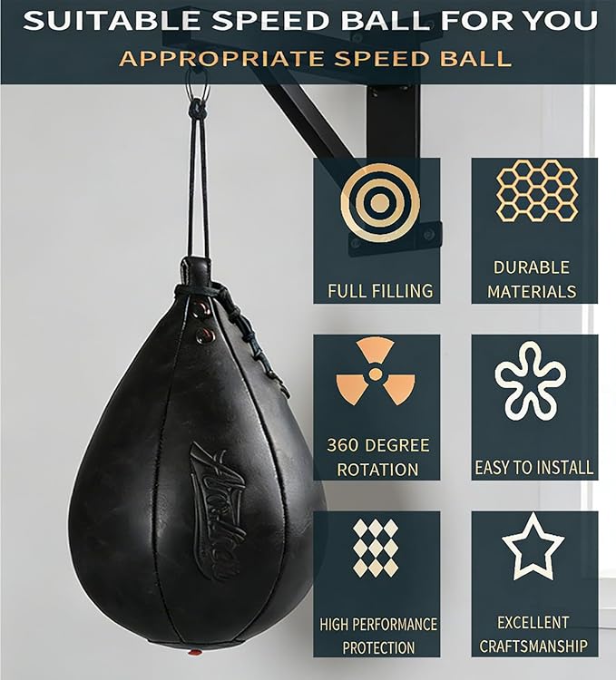 Boxing Speed Punching Bag MMA Training Speed Ball Hanging Swivel Reflex Bag Equipment Workout Kicking Martial Arts Home Gym Exercise Speedball