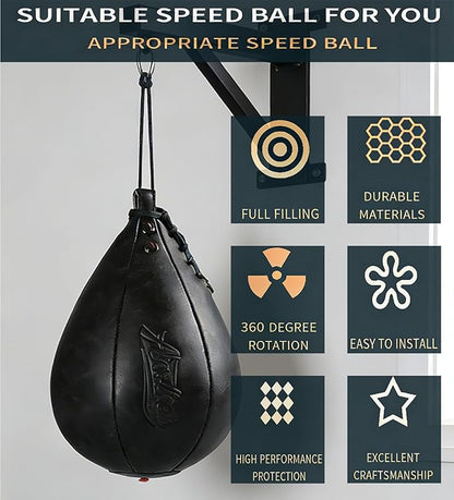 Boxing Speed Punching Bag MMA Training Speed Ball Hanging Swivel Reflex Bag Equipment Workout Kicking Martial Arts Home Gym Exercise Speedball