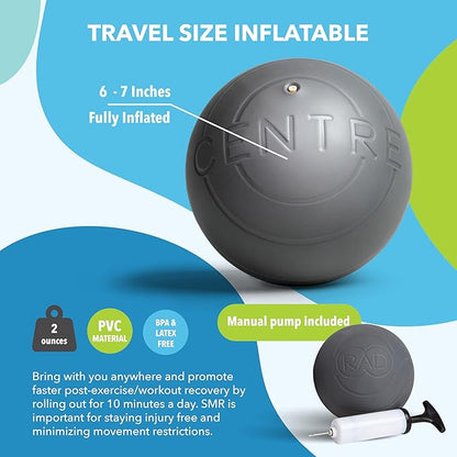 RAD Centre – Soft Yoga Deep Tissue Massage Ball – Myofascial Release Ball for Abdominal, Psoas, Neck & Stomach Massage – Trigger Point & Mobility Therapy