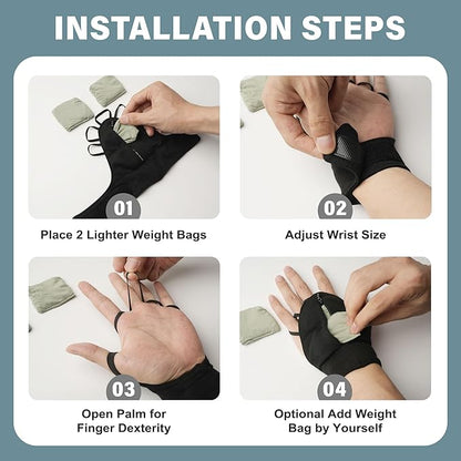 Weighted Gloves for Tremors-Adjustable Hand Gloves Stability Aid for Parkinson's Hand Tremors, Enhanced Grip & Writing Support for Elderly