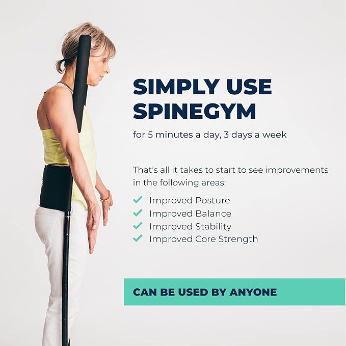 Back Exerciser | Core Strength Training - Adjustable Fitness Equipment for Home & Office Gym - Relieves Back Pain & Improves Posture