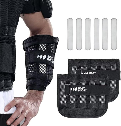Ankle Wrist Weights 4lb/10lb/15lb/20lb/25lb/30lb BeatBoost Adjustable Leg Arm Weights for Men Walking Pilates Exercise Workout Gym Aerobics