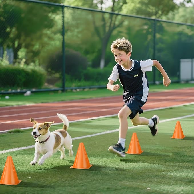 36pcs Cones 7 Inch Soccer Cones and Plastic Traffic Cones, Durable Cones for Sports Training, Ideal for Soccer, Basketball, Football, Skating, and Agility Drills Practice