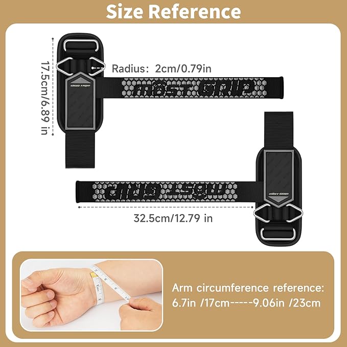 Drip Glue Non-Slip Wrist Straps for Weightlifting, 2-in-1 Lifting Straps with D Rings for Cable Machine Workout, 10mm Neoprene Padded Wrist Wraps for Weight Lifting Deadlift