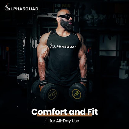 ALPHASQUAD Lifting Straps for Weightlifting – Heavy Duty Wrist Straps for Weightlifting with 7mm Thick Padded Cotton Wraps, 22.5" Long, 1.5" Wide – Deadlifts, Strength Training, Powerlifting, Men & Women