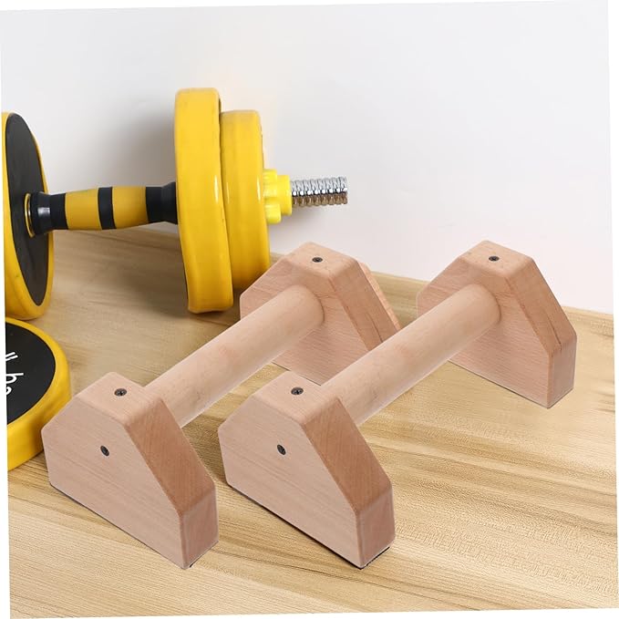 2pcs Ergonomic Pushup Handles Strength Training Stands Wooden Pushup Bar Abdominal Trainer