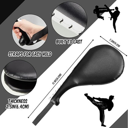 Poen 7 in 1 Taekwondo Kick Pad Boxing Training Equipment Punching Mitts Martial Arts Wrist Band Adjustable Soft Pads Set for Karate Muay Thai MMA Training