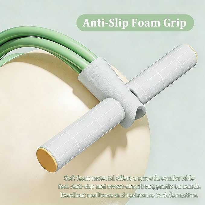 8 Tube Pedal Resistance Device, Enhance Synthetic Rubber Pedal Resistance Band with Handle for Arm/Abdomen/Waist/Leg Stretching & Shaping Exercises (Grayish Green)
