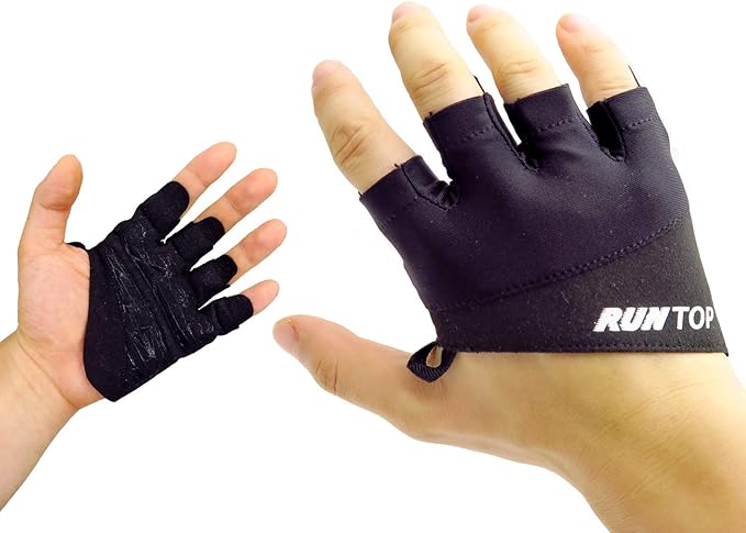 Workout Gloves Weight Lifting Grips with Silicon Padding by RUNTOP - Exercise Gloves Perfect for Women Men Cross Fitness Training WODS Weightlifting Bodybuilding Powerlifting Gym Fitness
