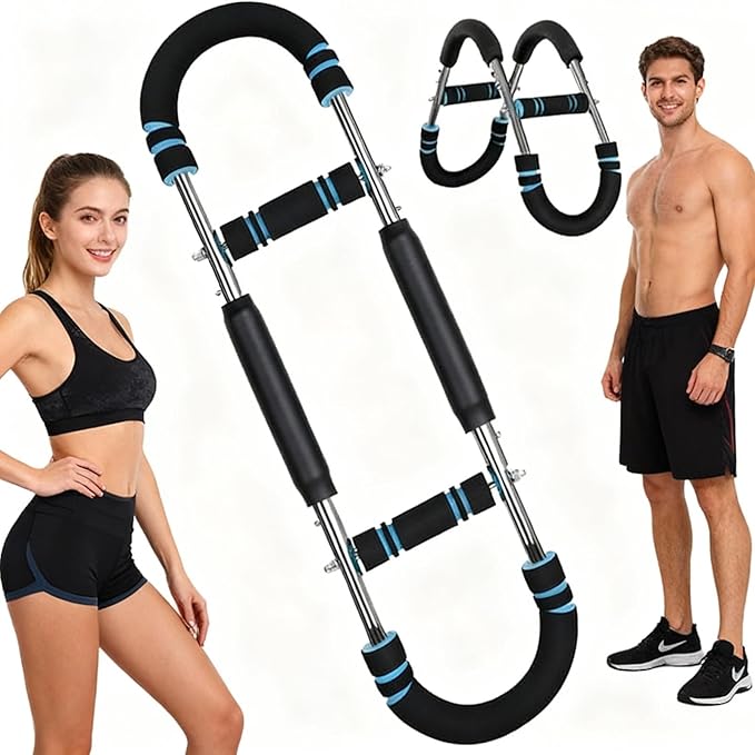 Arm Twister Power Trainer Adjustable Chest Expander Bar – Detachable Spring Arm Exerciser for Chest, Shoulders & Forearms – Upper Body Strength Trainer Home Gym Workout Equipment for Men & Women