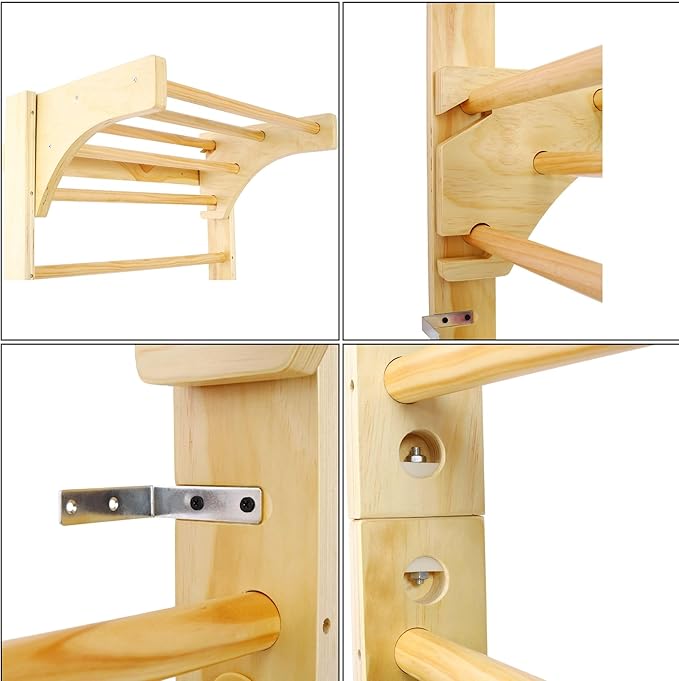 Wall-Mounted Wooden Stall Bars for Home Gym - Swedish Ladder for Stretching, Strength Training & Yoga - Durable Multi-Functional Fitness Equipment