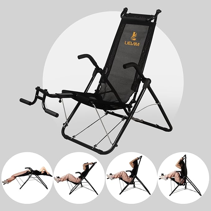 Abdominal Exerciser Chair for Home Gym, Ab Fitness Equipment with Full Body Building and Workout, for Sit Up, Inversion Training, Muscle Strengthening and Back Relief