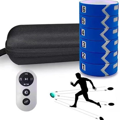 Reaction Training Light, 6 Lights Agile Reaction Speed Training Equipment, Portable Reaction Training Light, 4 Modes & 4 Light Color, for Football, Boxing, Fitness, Sports Training