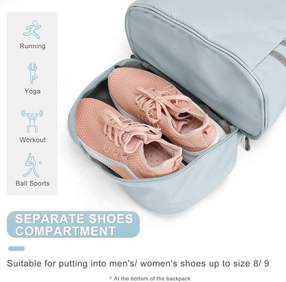 coofay Gym Backpack For Women Waterproof Backpack With Shoe Compartment Lightweight Travel Backpack Sports Backpacks Large Gym Bag