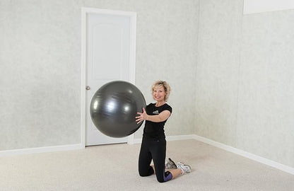 Black Mountain Products Professional Grade Exercise Stability Yoga Ball, Foot Pump, Ball Plug, Plug Puller, 2000 Pounds Static Weight Capacity Antiburst