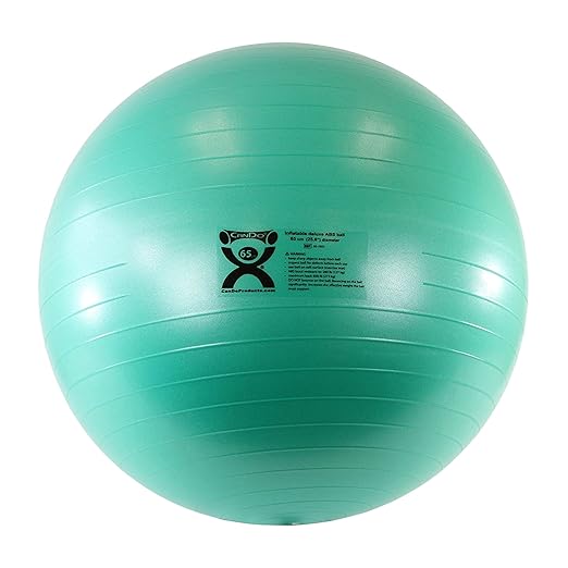 CanDo Inflatable Exercise Ball - Green 25.6", Durable Extra Thick Non-Slip Stability Ball for Core Workouts, Yoga, Pilates, Active Seating, Physical Therapy, Pregnancy, Home Gym, Flexibility