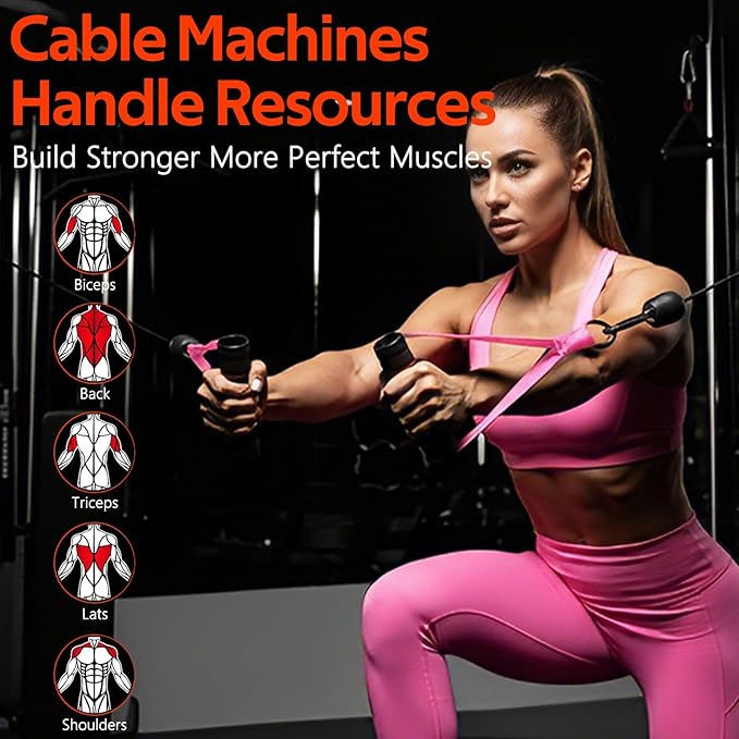 WALITO Barbell Squat Pad Set for Women, 10 Pcs Hip Thrust Gym Equipment with Exercise Handles, Wrist Wraps, Lifting Straps, Booty Band & Jump Rope, Portable Cable Machine Attachments