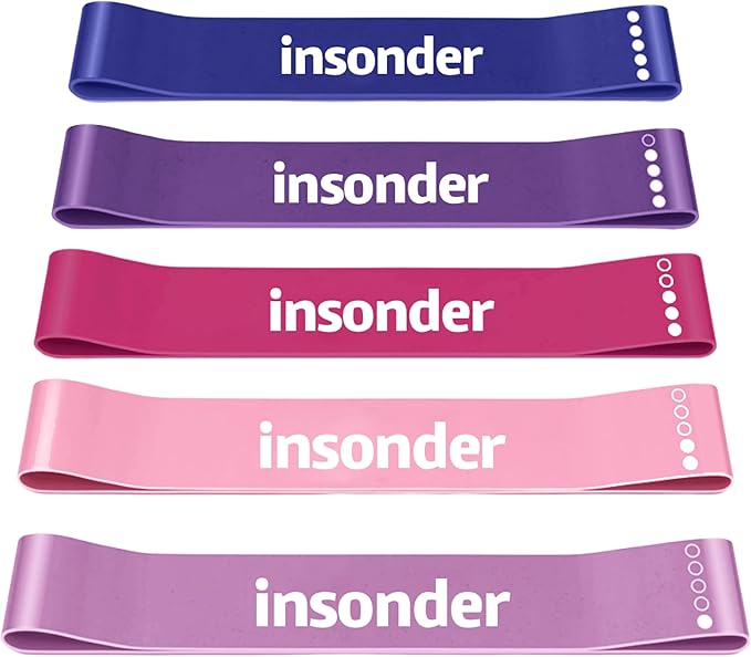 Insonder Resistance Band Set - 5 Exercise Bands for Workout & Fitness