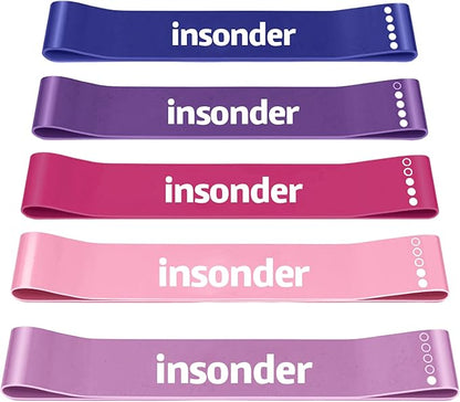 Insonder Resistance Band Set - 5 Exercise Bands for Workout & Fitness