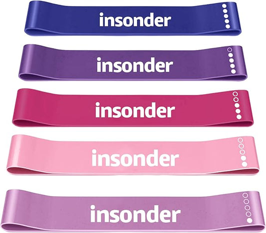 Insonder Resistance Band Set - 5 Exercise Bands for Workout & Fitness
