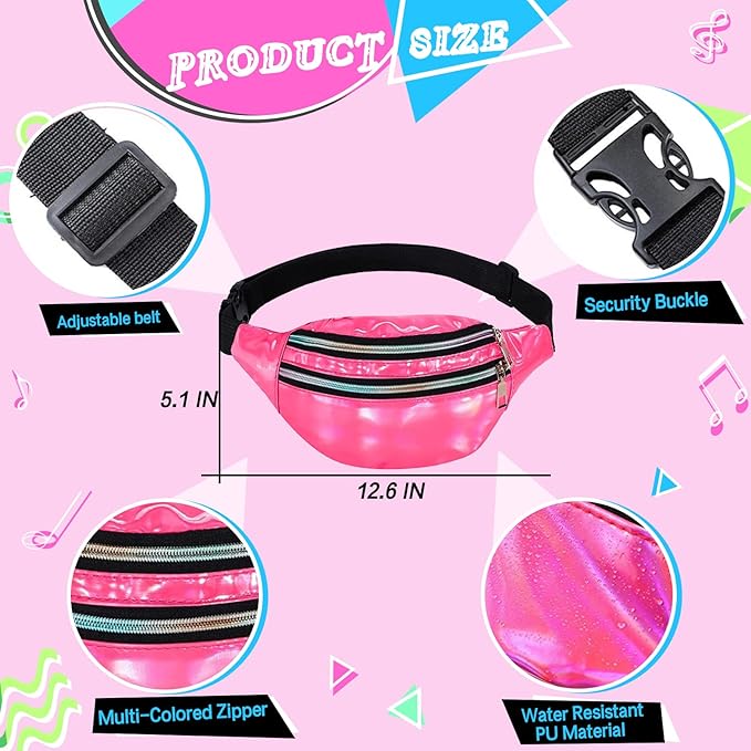 80s Neon Workout Costume Accessories Set 10 PCS Leg Warmers for Women 80s Headband Wristband Fanny Pack for Yoga Running