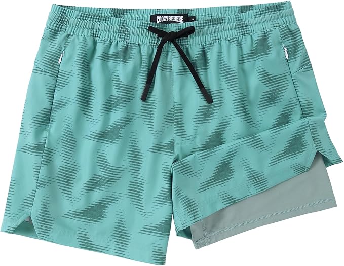 Men 2 in 1 Running Shorts with Compression Liner 5" 7" Quick Dry Workout Athletic Shorts with Pockets Towel Loop