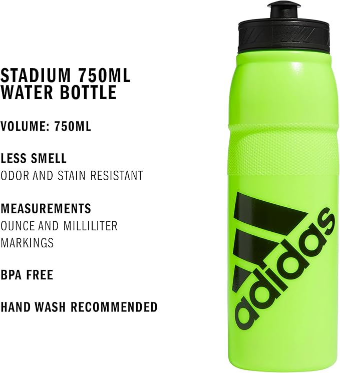 adidas 750 ML (28 oz) Stadium Refillable Plastic Sport Water Bottle