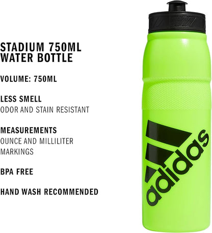 adidas 750 ML (28 oz) Stadium Refillable Plastic Sport Water Bottle